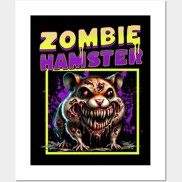 Zombie Hamster funny Wall Art by woormle